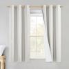 imageNICETOWN Linen Blackout Curtains for Kitchen Ivory 2 Panels 42 Wide x 45 Long Short Kitchen Burlap Linen 100 Blackout Drape Panels for Night Shift Great Job for Blocking Light