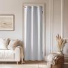 imageNICETOWN Linen Sliding Glass Door Curtain 100 Blackout W100 x L84 in Room Divider Curtain for Bedroom Under Stair Faux Linen Thermal Insulated Privacy Drape for Villa Wide Window Taupe 1 PanelWhite