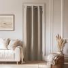 imageNICETOWN Linen Sliding Glass Door Curtain 100 Blackout W100 x L84 in Room Divider Curtain for Bedroom Under Stair Faux Linen Thermal Insulated Privacy Drape for Villa Wide Window Taupe 1 PanelTaupe