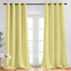 imageNICETOWN Room Darkening 90 inch Curtains for Bedroom Room Darkening Energy Saving Thermal Insulated Grommet Window Treatments for Living Room Paler Yellow W52 x L90 2 Panels