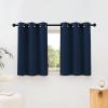 imageNICETOWN Room Darkening Curtains Blackout 36 inch Curtains for Kitchen Navy Blue Grommet Solid Window Treatments Sound Reducing for Bedroom 2 Panels W37 x L36 2 Panels