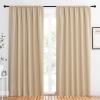 imageNICETOWN Room Darkening Curtains for Bedroom  Triple Weave Home Decoration Thermal Insulated Solid Drapes for Patio Door Biscotti Beige Set of 2 Panels 62 x 84 Inch