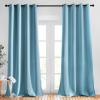 imageNICETOWN Room Darkening Curtains for Living Room Grommet Window Treatment Thermal Insulated Solid Sound Reducing Drapes for Bedroom Teal Blue Set of 2 W52 x L102