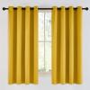 imageNICETOWN Room Darkening Gold Curtains 63 inch Length 2 Panels  Grommet Top Sound Reduction Privacy Faux Silk Satin Thermal Drapes for BedroomLiving Room W52 x L63