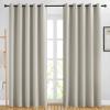 imageNICETOWN Room Darkening Natural Curtains amp Drapes for Living Room  Thermal Insulated Solid Grommet Sound Reducing Privacy Window Treatments for Bedroom 2 Panels W66 x L84
