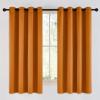 imageNICETOWN Room Darkening Orange Curtains 63 inches Long  Grommet Faux Silk Thermal Drapes Light Reducing Energy Saving Privacy Window Treatments for Bedroom 2 Panels W52 x L63