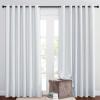 imageNICETOWN Room Darkening Slding Glass Curtain Panels  Window Treatment Thermal Insulated Grommet Light Blocking Drapes for BedroomHome Office 2 Panels 80 by 84 Greyish White