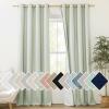 imageNICETOWN Sage Green Blackout Linen Curtains 95 inches Long 2 Pieces 52 Wide Each Panel Bronze Grommet Full Light Blocking Drapes with White Thermal Insulated Coating for Nursery Hall Villa
