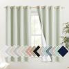 imageNICETOWN Sage Green Short Kitchen Linen Blackout Curtains 48 inches Length for Kitchen 52 Wide Pair of Thermal Insulated amp Energy Efficiency Drapes for Windows Lined Linen Flax Window Dressing