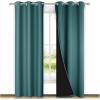 imageNICETOWN Sea Teal Full Shade Curtain Panels Pair of Thermal Insulated amp Energy Efficiency Blackout Drapes for Living Room Windows Lined Silky Performance Window Dressing 37 Wide x 84 Long Gray