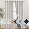 imageNICETOWN Snowbound Vintage Linen 100 Blackout Curtains for Living Room Thermal Insulated Curtains 95 Long Noise Reducing Window Treatment Drapes for Bedroom 52 Wide Per Panel Set of 2