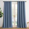 imageNICETOWN Stone Blue Energy Saving Drapes  Grommet Top Thermal Insulated Shades for Yard Door Hall Office Flat Garage  Durable 1 Pair W52 x L95