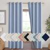 imageNICETOWN Stone Blue Vintage Linen 100 Blackout Curtains for Living Room Thermal Insulated Curtains 84 Long Noise Reducing Window Treatment Drapes for Hall Room 52 Wide Per Panel Set of 2