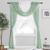 imageNICETOWN Swag Valance for Living Room Farmhouse Waterfall Valance Kitchen Sheer Curtains Country Beaded Curtains for Nursery Baby Bedroom 1 Panel White W59Sage GreenWhite