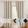 imageNICETOWN Taupe 100 Blackout Linen Curtains 84 inch Long Burg Farmhouse Thick Completely Blackout Window Treatment Panels Thermal Insulated Drapes for Living Room 1 Pair 52 Width Each Panel