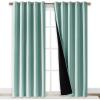 imageNICETOWN Total Shade Patio Door Curtain HeavyDuty Full Light Shading Sliding Door Drape Room Divider Curtain Vertical Blinds for Window1 Panel 70 inches Wide x 63 inches Long GrayAqua Blue