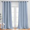 imageNICETOWN Vintage Blue Blackout Curtains 108 inches Long for Bedroom  Grommet Triple Weave Energy Saving Solid Drapes Sound Reducing Window Treatments for Living Room W52 x L108 2 Panels