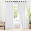 imageNICETOWN White 100 Blackout 90 inch Curtains for Bedroom Grommet Full Blackout Window Treatments Heat Blocking for Living Room W52 x L90 2 Panels
