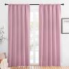 imageNICETOWN Window Curtains Blackout Drapes Rouge Pink 1 Pair 52 by 84Inch Thermal Insulated Solid Rod Pocket Blackout CurtainsDraperies for Living Room