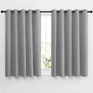 imageNICETOWN Bedroom Blackout Curtain amp Drapes  Grommet Solid Window Treatment Thermal Insulated Noise Reducing for BedroomHome Office 2 Panels W66 x L54 Silver Grey