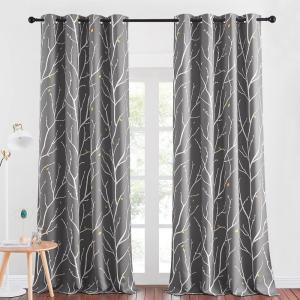 imageNICETOWN Blackout Curtain Panels 72 inches  Light Reducing Thermal Insulated Solid Grommet Blackout CurtainsPanelsDrapes for Living RoomNurseryKids Room Set of 2 52 inches by 72 Inch BlackGreywhite