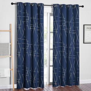 imageNICETOWN Blackout Curtain Panels 72 inches  Light Reducing Thermal Insulated Solid Grommet Blackout CurtainsPanelsDrapes for Living RoomNurseryKids Room Set of 2 52 inches by 72 Inch Black2  Navy