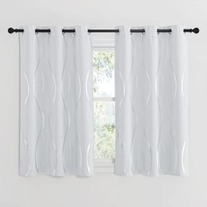 imageNICETOWN Blackout Curtain Panels 72 inches  Light Reducing Thermal Insulated Solid Grommet Blackout CurtainsPanelsDrapes for Living RoomNurseryKids Room Set of 2 52 inches by 72 Inch Black1  Greyish White