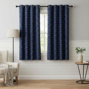 imageNICETOWN Blackout Curtain Panels 72 inches  Light Reducing Thermal Insulated Solid Grommet Blackout CurtainsPanelsDrapes for Living RoomNurseryKids Room Set of 2 52 inches by 72 Inch BlackNavy