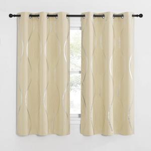imageNICETOWN Blackout Curtain Panels 72 inches  Light Reducing Thermal Insulated Solid Grommet Blackout CurtainsPanelsDrapes for Living RoomNurseryKids Room Set of 2 52 inches by 72 Inch Black1  Biscotti Beige