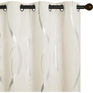 imageNICETOWN Blackout Curtain Panels 72 inches  Light Reducing Thermal Insulated Solid Grommet Blackout CurtainsPanelsDrapes for Living RoomNurseryKids Room Set of 2 52 inches by 72 Inch Black1  Beige