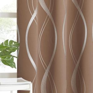 imageNICETOWN Blackout Curtain Panels 72 inches  Light Reducing Thermal Insulated Solid Grommet Blackout CurtainsPanelsDrapes for Living RoomNurseryKids Room Set of 2 52 inches by 72 Inch Black1  Cappuccino