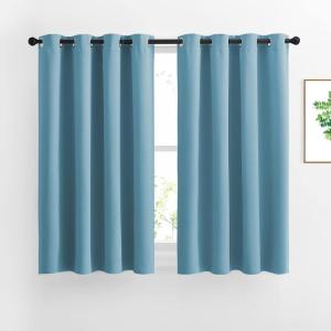 imageNICETOWN Blackout Curtains 54 Long  Window Treatment Thermal Insulated Solid Grommet Blackout CurtainsPanelsDrapes for Bedroom Set of 2 Panels 52 by 54 Inch Teal Blue