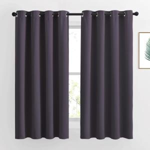 imageNICETOWN Blackout Curtains for Bedroom Grommet Solid Thermal Drapes Light Blocking Window Treatments Sound Reducing for Living Room Greyish Purple W46 x L63 2 Panels