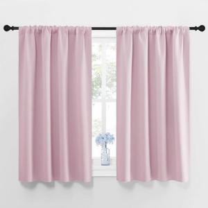 imageNICETOWN Blackout Curtains for Girls Room  Nursery Essential Thermal Insulated Solid Rod Pocket Top Blackout Drapes Lavender PinkLight Pink 1 Pair 42 x 45 Inch