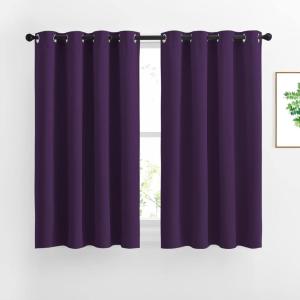 imageNICETOWN Blackout Curtains for Living Room  Functional Blackout DrapesPanels for Bedroom Thermal Insulated Privacy Assured Set of 2 52 x 54 inches in Royal Purple