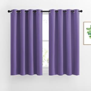 imageNICETOWN Half Window Curtains for Bedroom  Grommet Modern Thermal Insulated Blackout Window Treatments Sound Reducing for NurseryKitchen Lilac Purple W46 x L54 Set of 2