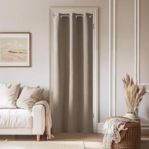 imageNICETOWN Linen Sliding Glass Door Curtain 100 Blackout W100 x L84 in Room Divider Curtain for Bedroom Under Stair Faux Linen Thermal Insulated Privacy Drape for Villa Wide Window Taupe 1 PanelTaupe