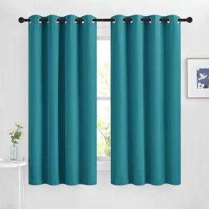 imageNICETOWN Peacock Teal Blackout Nursery Curtains Grommet Thermal Curtains amp Drapes Room Darkening Window Treatment Sound Reducing for Bedroom 2 Panels W46 x L63