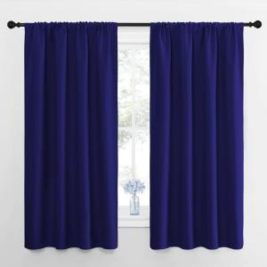 imageNICETOWN RV Blackout Curtains for Camper Windows Navy Blue 29 Wide by 50 Long 2 PCs Short Blackout Curtains amp Drapes Thermal Insulated Blackout Curtain Panels for Kids Room Play Room