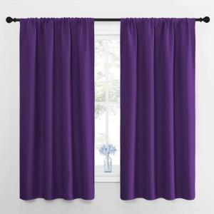 imageNICETOWN RV Blackout Curtains for Camper Windows Royal Purple 29 Wide by 50 Long 2 PCs Short Blackout Curtains amp Drapes Thermal Insulated Blackout Curtain Panels for Kids Room Play Room