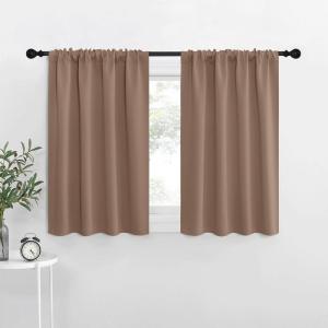 imageNICETOWN RV Blackout Curtains for Camper Windows Window Treatment Thermal Insulated Rod Pocket Small Blackout DraperiesDrapes for BedroomKitchen Cappuccino Set of 2 34 Wide by 30 Long