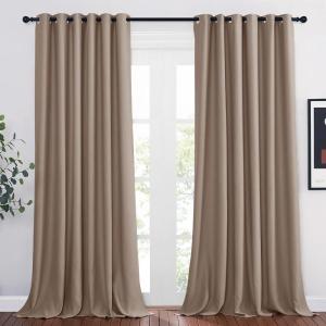 imageNICETOWN Room Darkening Curtain Panels  Home Fashion Ring Top Thermal Insulated Curtains for BedroomLiving Room 2 Panels 80 Wide by 95 Long Cappuccino
