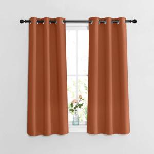 imageNICETOWN Small Blackout Curtains for Bedroom  Grommet Modern Thermal Insulated Room Darkening Window Treatments Sound Reducing for CafeKitchen Burnt Orange W37 x L54 2 Panels