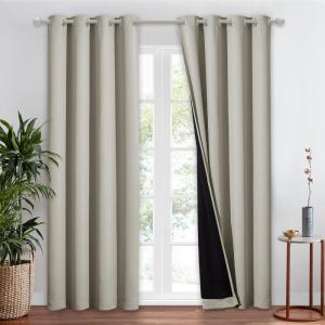 imageNICETOWN Total Shade Patio Door Curtain HeavyDuty Full Light Shading Sliding Door Drape Room Divider Curtain Vertical Blinds for Window1 Panel 70 inches Wide x 63 inches Long GrayNatural