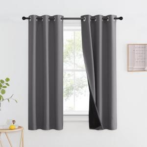 imageNICETOWN Total Shade Patio Door Curtain HeavyDuty Full Light Shading Sliding Door Drape Room Divider Curtain Vertical Blinds for Window1 Panel 70 inches Wide x 63 inches Long GrayGrey