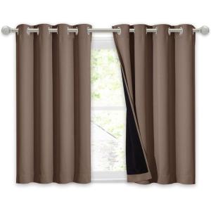 imageNICETOWN Total Shade Patio Door Curtain HeavyDuty Full Light Shading Sliding Door Drape Room Divider Curtain Vertical Blinds for Window1 Panel 70 inches Wide x 63 inches Long GrayCappuccino