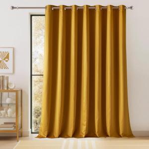 imageNICETOWN Total Shade Patio Door Curtain HeavyDuty Full Light Shading Sliding Door Drape Room Divider Curtain Vertical Blinds for Window1 Panel 70 inches Wide x 63 inches Long GrayGold