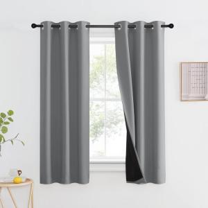 imageNICETOWN Total Shade Patio Door Curtain HeavyDuty Full Light Shading Sliding Door Drape Room Divider Curtain Vertical Blinds for Window1 Panel 70 inches Wide x 63 inches Long GraySilver Grey
