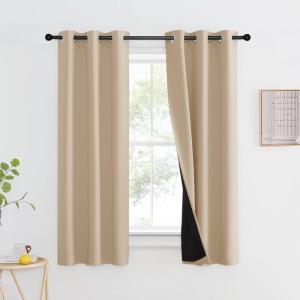 imageNICETOWN Total Shade Patio Door Curtain HeavyDuty Full Light Shading Sliding Door Drape Room Divider Curtain Vertical Blinds for Window1 Panel 70 inches Wide x 63 inches Long GrayBiscotti Beige