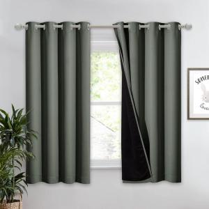 imageNICETOWN Total Shade Patio Door Curtain HeavyDuty Full Light Shading Sliding Door Drape Room Divider Curtain Vertical Blinds for Window1 Panel 70 inches Wide x 63 inches Long GrayDark Mallard